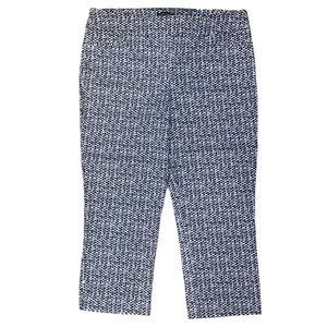 HILARY RADLEY Cropped Stretch Pants Capris in Black & White Size LARGE